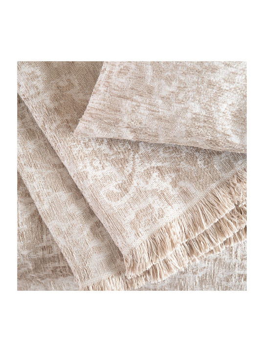 Rythmos Bianco Ριχτάρι Τριθέσιου Καναπέ Δύο 'Οψεων Chenille 180x280εκ. Μπεζ 117-193-3041