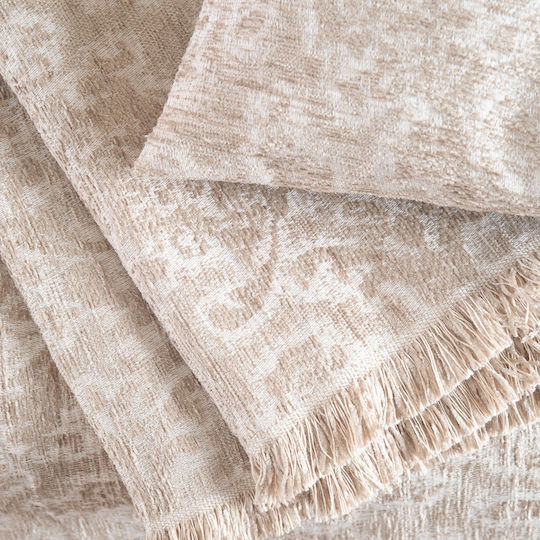 Rythmos Bianco Ριχτάρι Τριθέσιου Καναπέ Δύο 'Οψεων Chenille 180x280εκ. Μπεζ