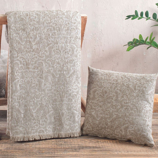 Rythmos Bianco Ριχτάρι Τριθέσιου Καναπέ Δύο 'Οψεων Chenille 180x280εκ. Μπεζ