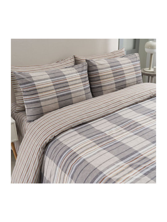 Vesta Home Bristol Σετ Σεντόνια Μονά με Λάστιχο 100x235+35εκ. Grey (3τμχ)