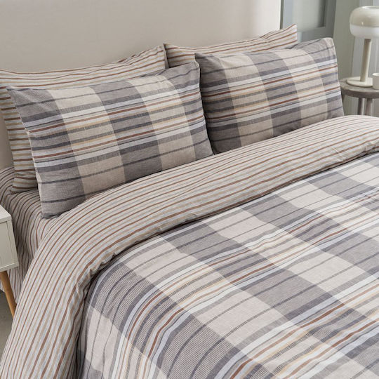 Vesta Home Bristol Module Cearceafuri De Pat Single Cu Hugger Din Cauciuc 100x235+35cm Gri (3 Buc)
