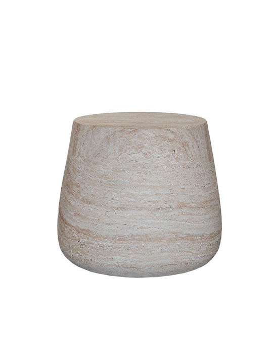 Στρογγυλό Βοηθητικό Τραπεζάκι Lithos Beige Μ49xΠ49xΥ41εκ.