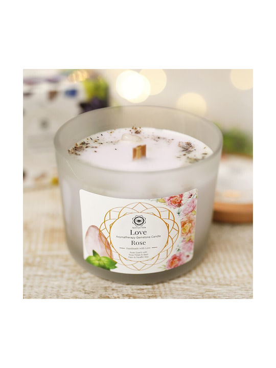 Green Tree Candle Company Aromatic Soy Candle in Jar with Rose Perfume 256g