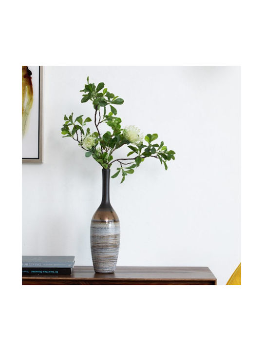 Artekko Evlub Dekorative Keramikvase Braun Bronze 13,5x13,5x48 cm