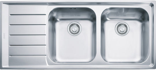 Franke Nex 621 Ένθετος Νεροχύτης Δεξιός Inox Μ116xΠ51cm Ασημί