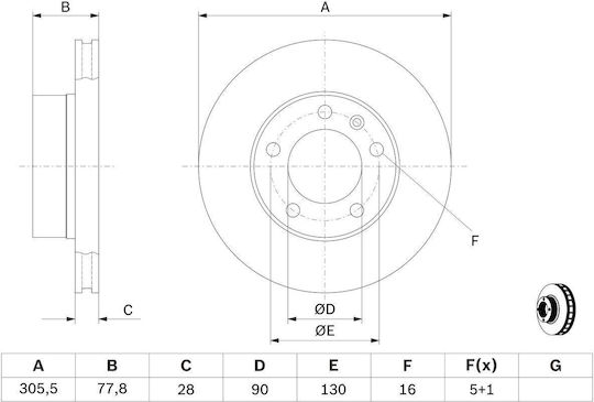 Bosch Bremsscheibe 0 986 479 001