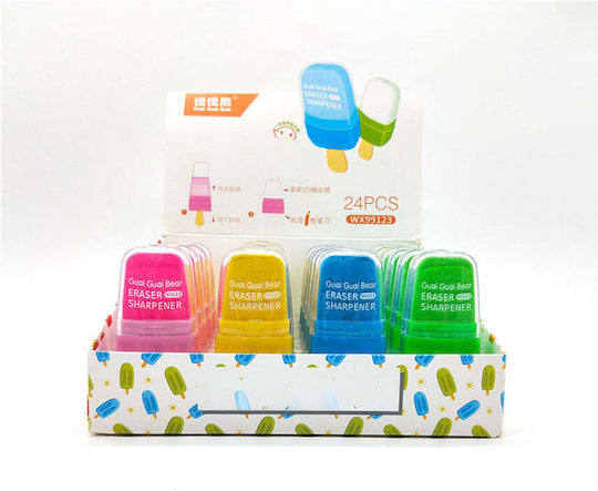 Pencil Sharpener Eraser Ice Cream 4 Colors 1 Piece