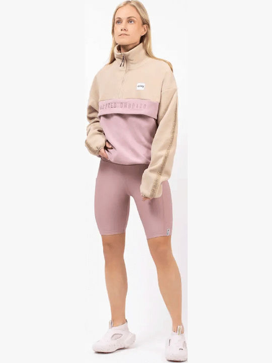 Bluza Damă Fleece De Iarnă Cu Fermoar Bej A00339141