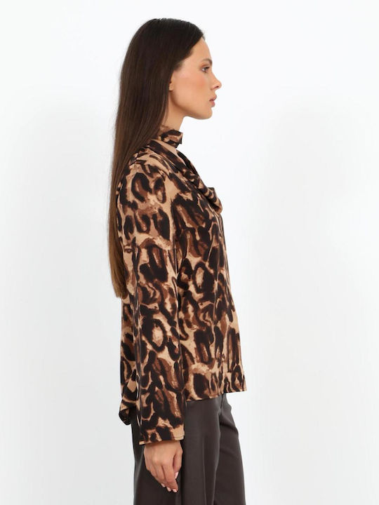 Γυναικεία Μπλούζα Animal Print Καφέ