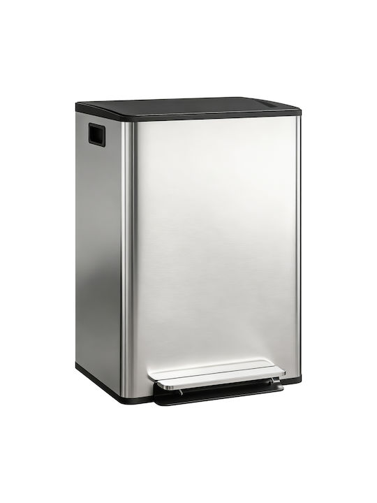 HomCom Waste Bin Waste made of Stainless Steel with Pedal Silver 30lt 1pcs
