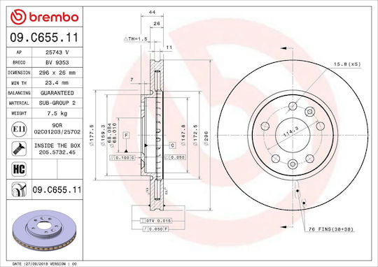 Brembo Brake Disc 09.c655.11