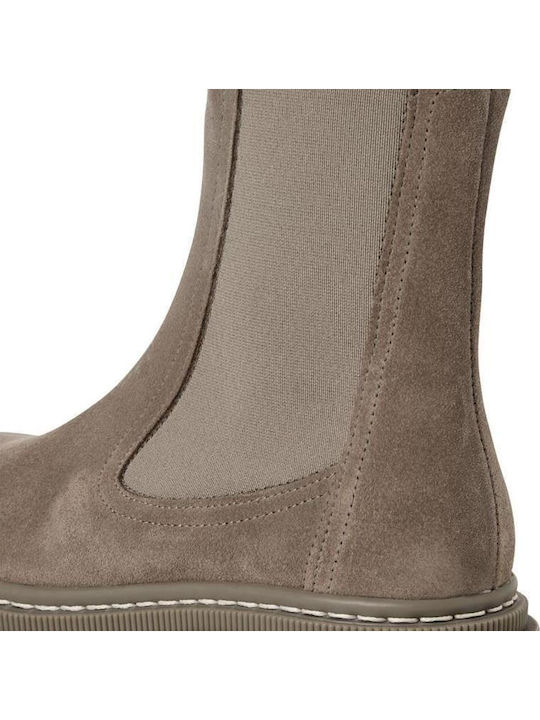 Leder Stiefeletten Damen Gray