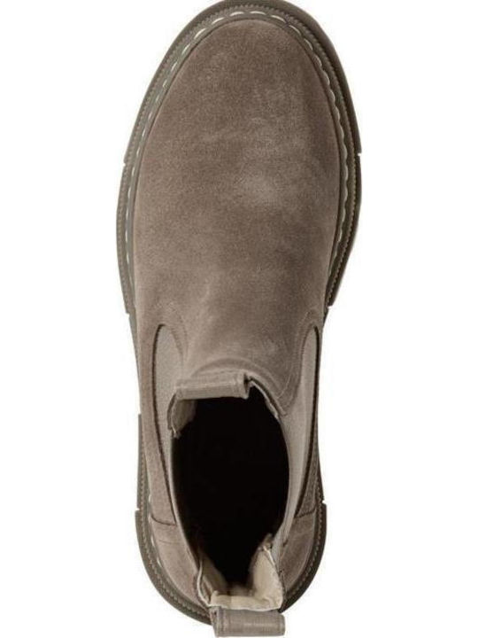 Leder Stiefeletten Damen Gray