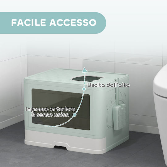 Pawhut Cat Toilet Closed Green