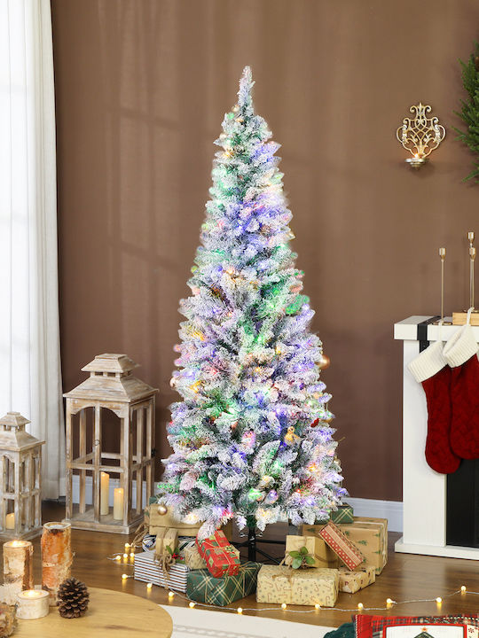 Christmas Tree Slim Snowy 180cm with 479 Branches and with LED Lighting