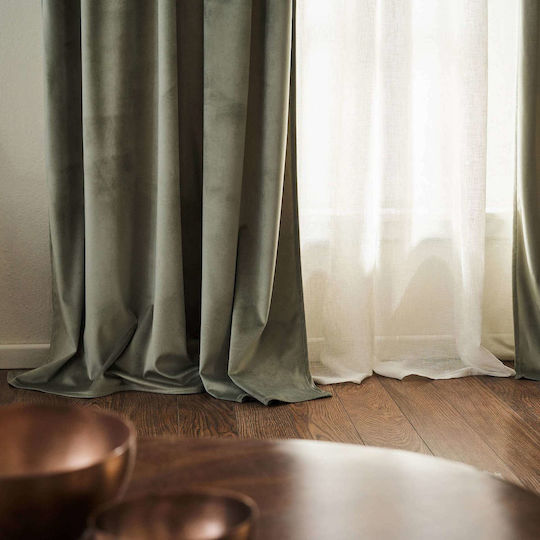 Gofis Home Winter 711 με Τρέσα Πράσινη 140x280εκ.