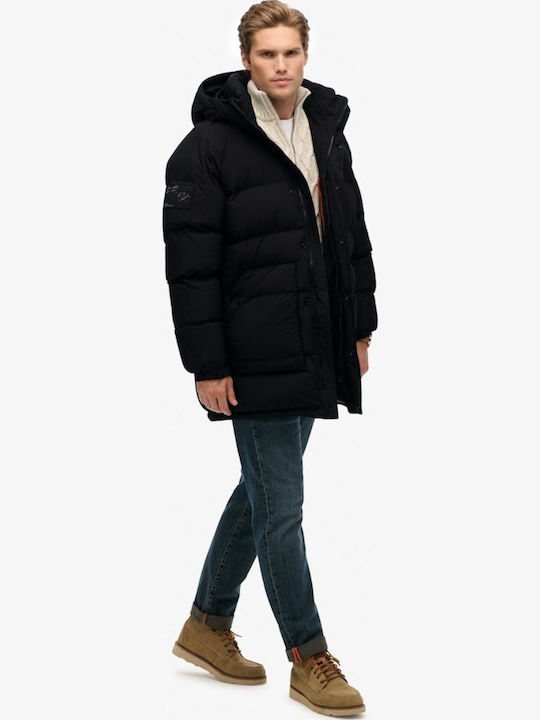 Longline Χειμωνιάτικο Μπουφάν Puffer Jet Black