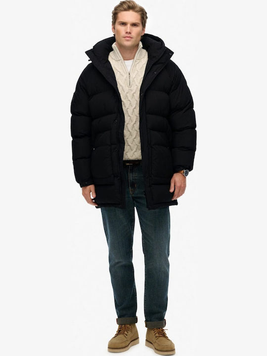 Longline Χειμωνιάτικο Μπουφάν Puffer Jet Black