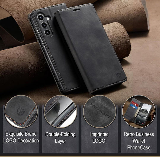 Techsuit Wallet Piele Artificială Neagră Xiaomi Redmi 15C 5G / Poco C85