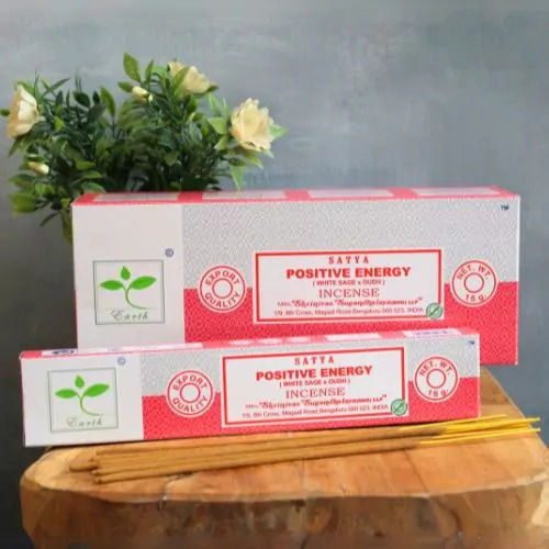 Earth Satya Räucherstäbchen Positive Energy Salbei & Oudh
