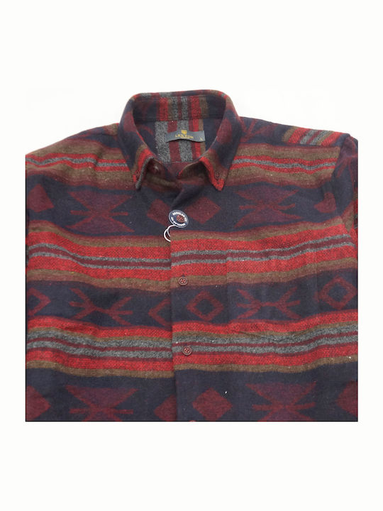 Herrenhemden Langärmeliges Overshirt Bordeaux