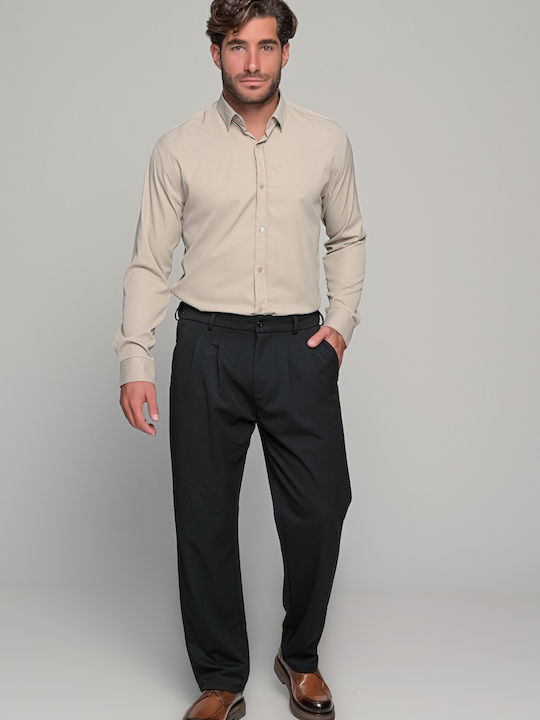 Bosnian Lunga Long-sleeved Cotton Shirt Beige