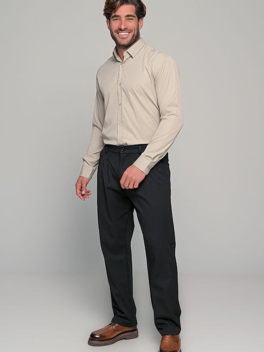 Bosnian Lunga Long-sleeved Cotton Shirt Beige