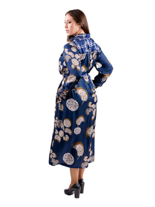 Rochie-Cămașă Midi Albastră