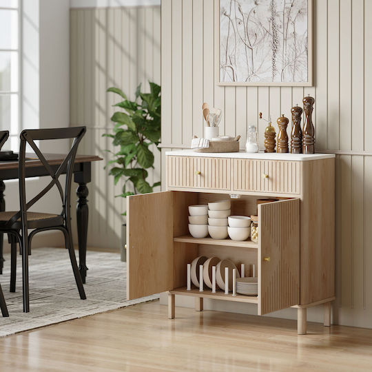 Sideboard made of Wood & Metal with Drawers Oak 77x30x80cm