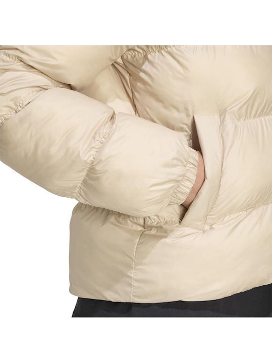 Adicolor Kurz Damen Puffer Jacke für Winter Beige
