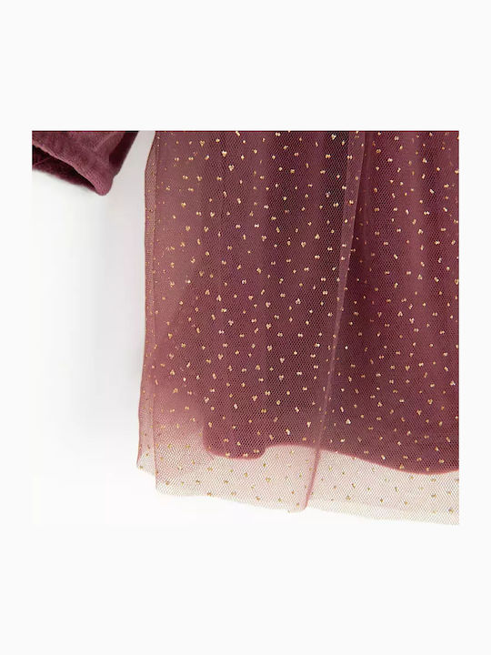 Children's Dress Long Sleeve Set with Tights Brown