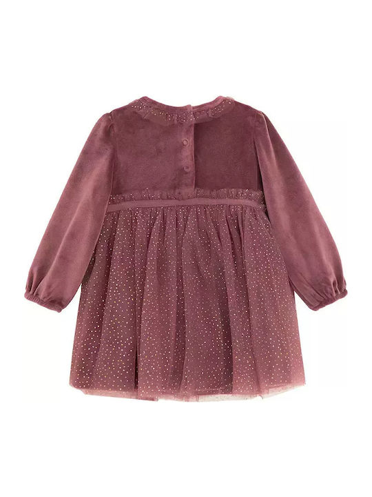 Children's Dress Long Sleeve Set with Tights Brown