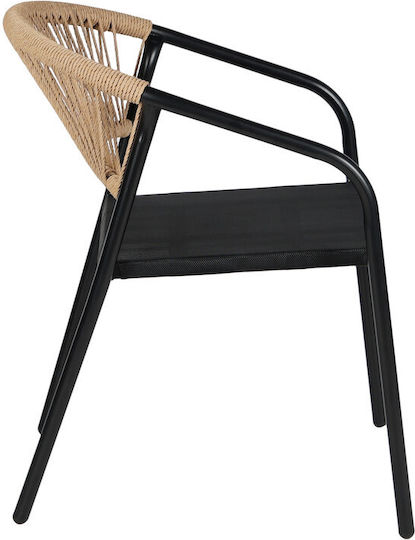 Scaun Negru/Bej 36x36x75cm