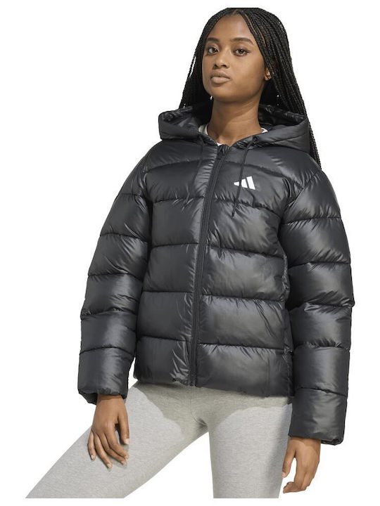 Essentials Damen Puffer Jacke Wasserdicht für Winter Schwarz
