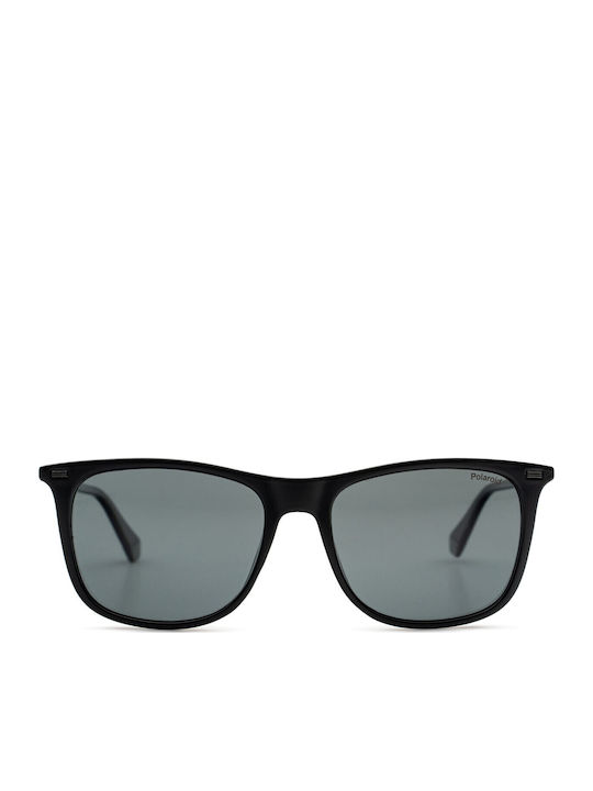 Polaroid Unisex Sonnenbrillen mit Schwarz Horn umrandetem Rahmen und Gray Gläser PLD2109/S 807/M9