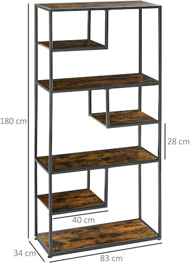 Βιβλιοθήκη Καφέ 83x34x180εκ.