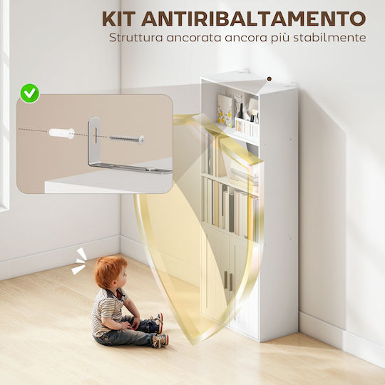 Βιβλιοθήκη Λευκό 60x30x145.5εκ.