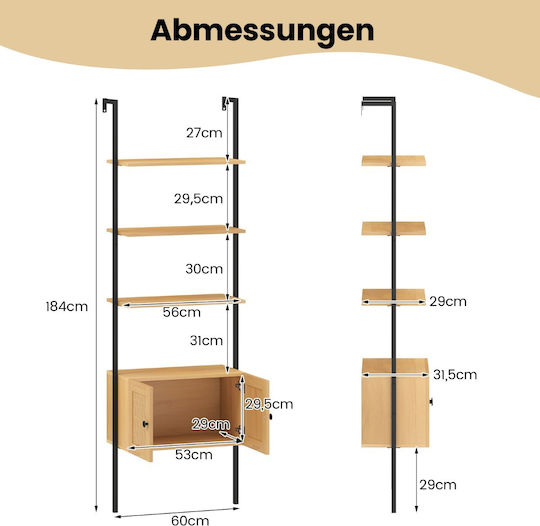 Bibliothek Natural Shade 60x31x184cm