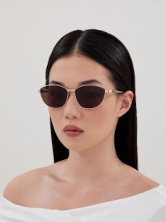 Balenciaga Γυαλιά Ηλίου Χρυσά με Μεταλλικό Σκελετό