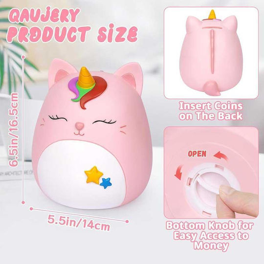 Sparbüchse Katze Einhorn 16cm Kunststoff Rosa