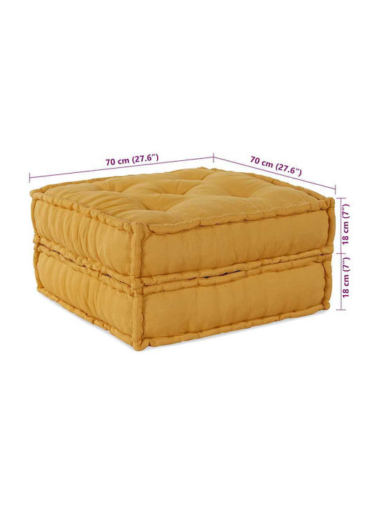 Bean Bag Sofa Poof Yellow 70x70x36cm