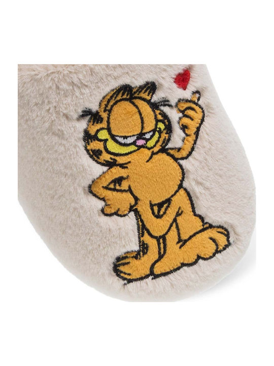 Garfield Χειμερινές Γυναικείες Παντόφλες Μπεζ