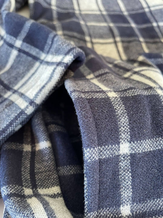 Enrico Coveri Winter Karo Herren-Robe Blue-grey