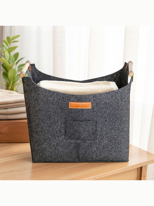Outsunny Wooden Wood Carrying Bag 45x32x40cm Gray
