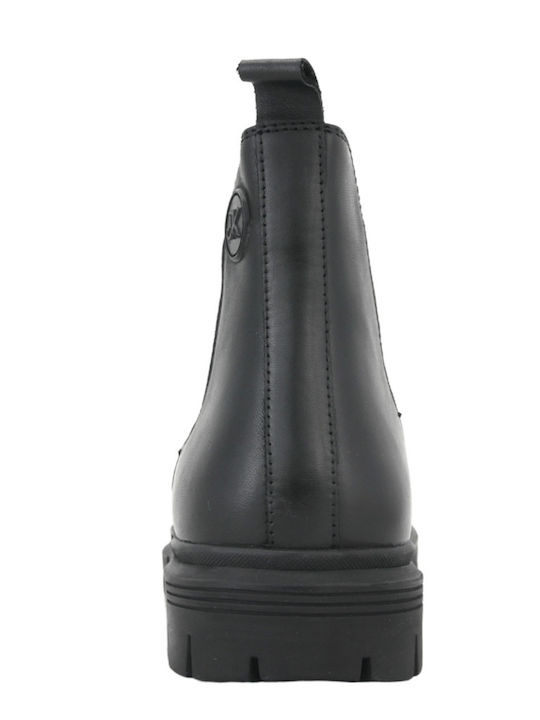 Leder Schwarz Chelsea Stiefeletten