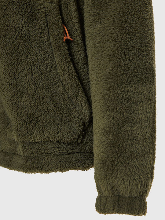 Fleece Damen Jacke in Khaki Farbe