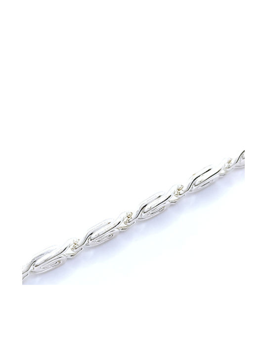 PS Silver Herren Silberne Kette Hand Dünn Dicke 4.35mm und Länge 19cm