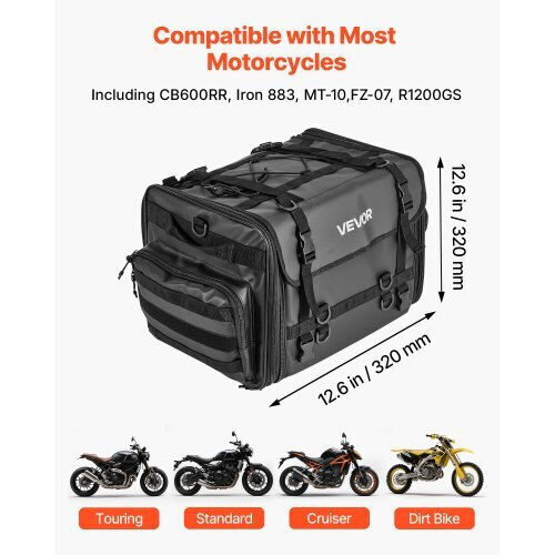 Vevor Schwanztasche Motorrad-Softtasche in Schwarz Farbe
