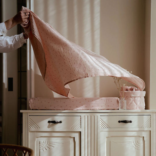Little Dutch Pure Muslin Swaddle Wrap Pink 120x120cm.