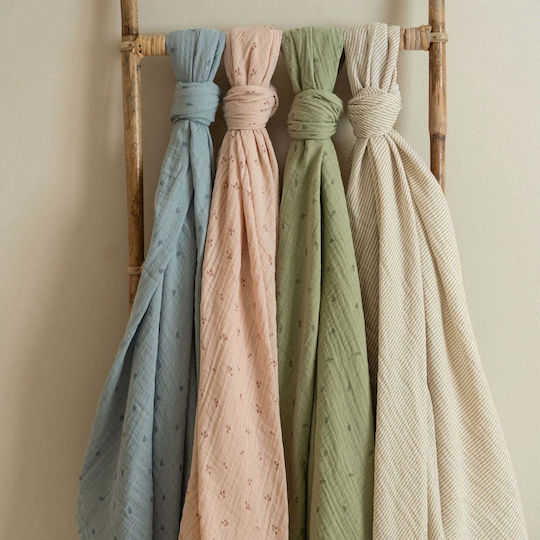 Little Dutch Pure Muslin Swaddle Wrap Pink 120x120cm.